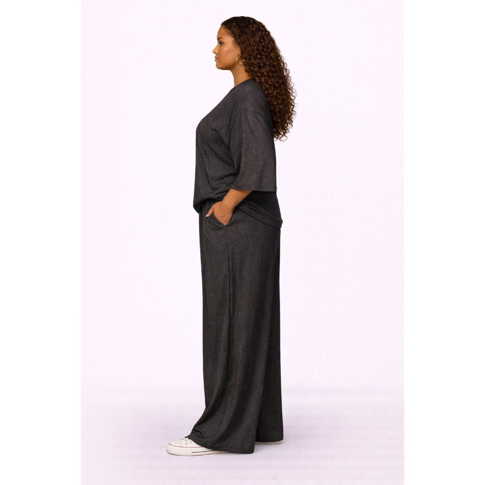 Casual Dark Grey Oversized Two Piece Lounge Set